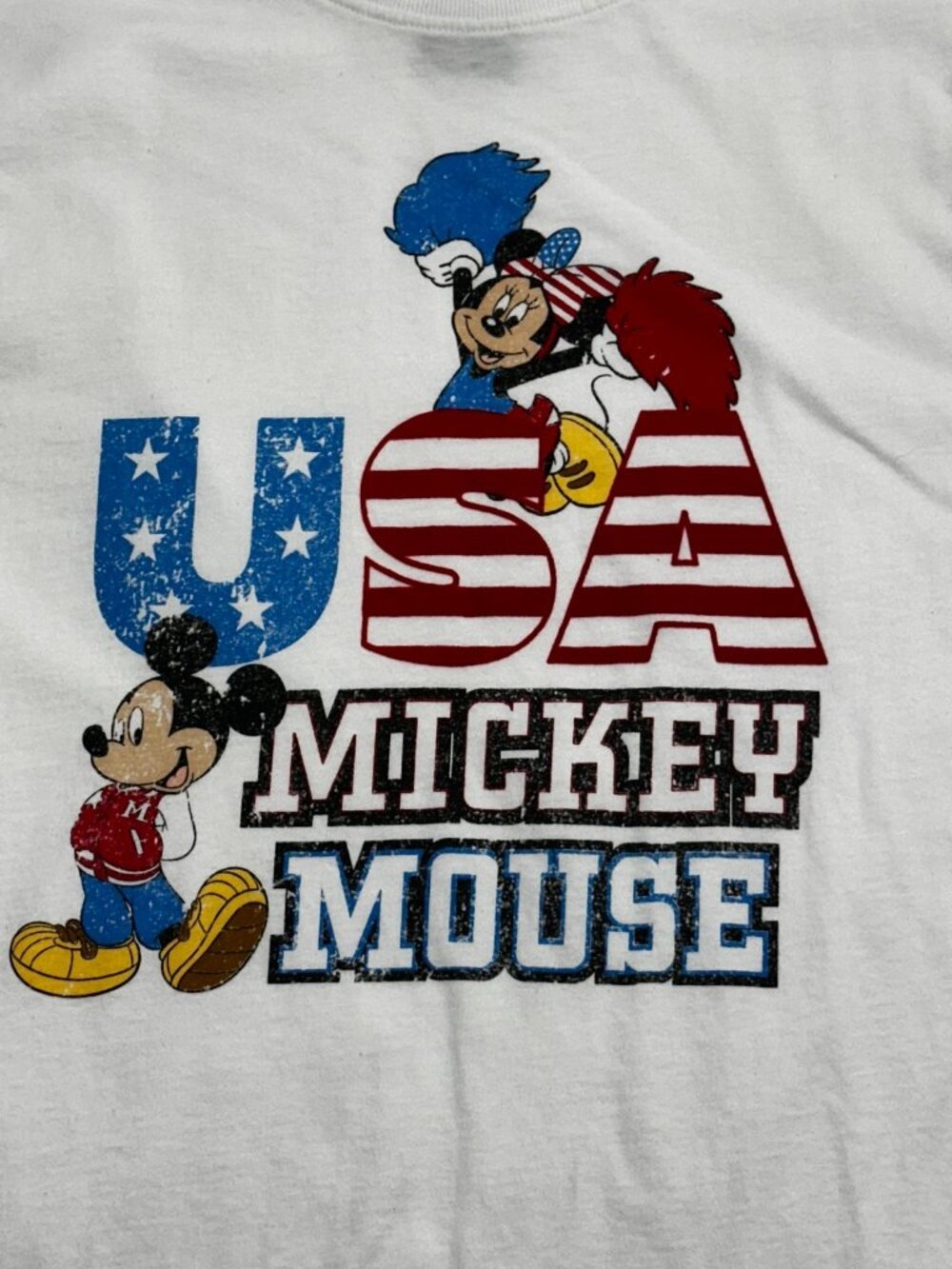 Disney Mickey Mouse at Primark USA Graphic T-Shirt Mens Large White Patriotic - Picture 2 of 16